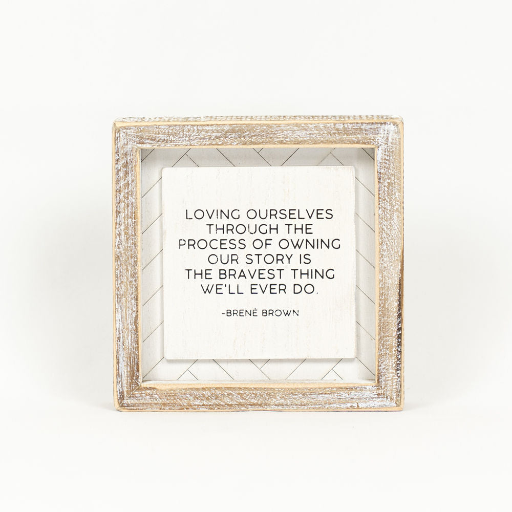 6" Reversible Wood Frame Sign - Want/Do | White and Black | Herringbone Collection