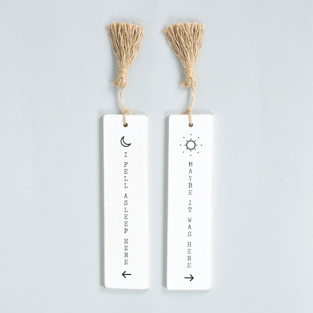 8" Reversible Wood Bookmark Set with Tassels - (Set of 2)