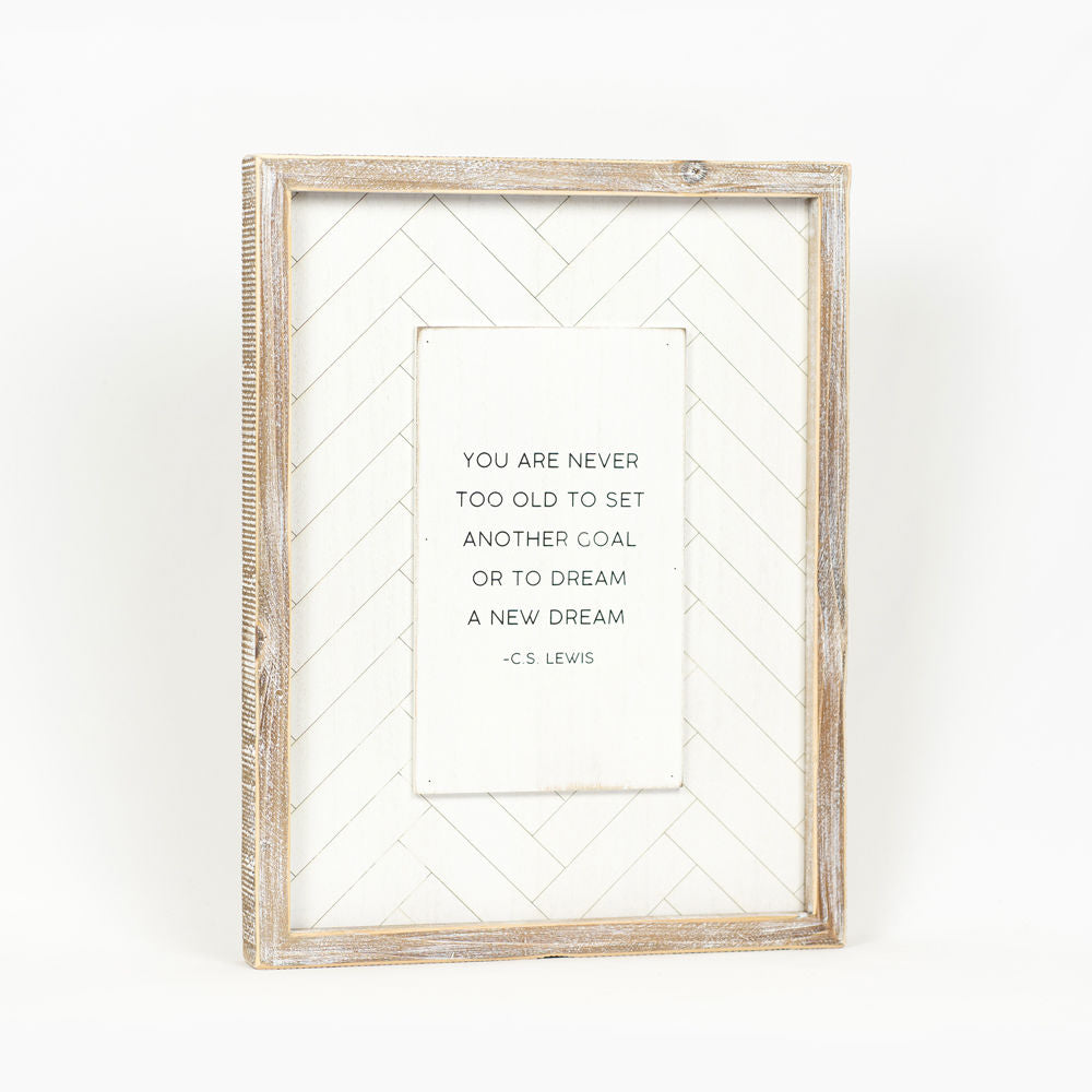 13" x 17" Reversible Wood Frame Sign - Dream and Happen | White and Black