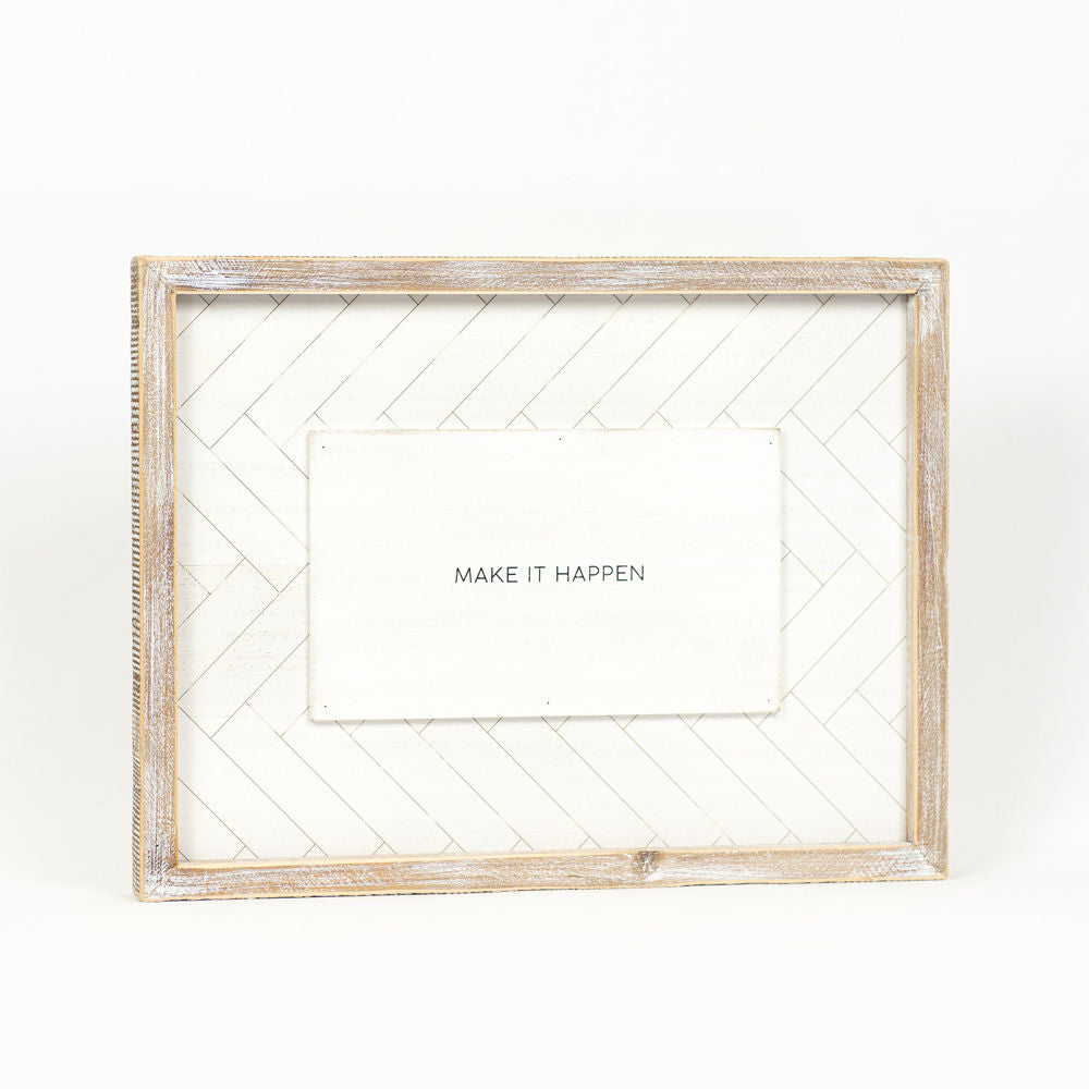 13" x 17" Reversible Wood Frame Sign - Dream and Happen | White and Black
