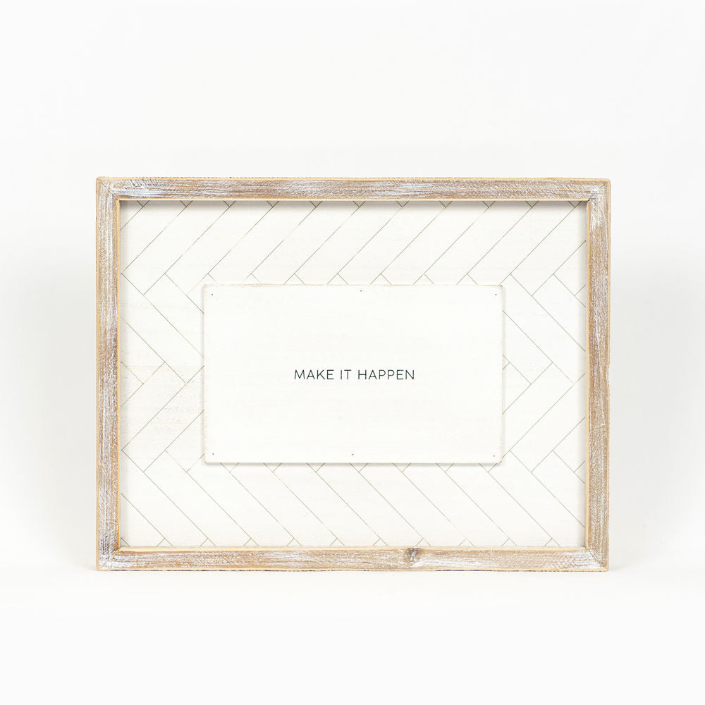 13" x 17" Reversible Wood Frame Sign - Dream and Happen | White and Black