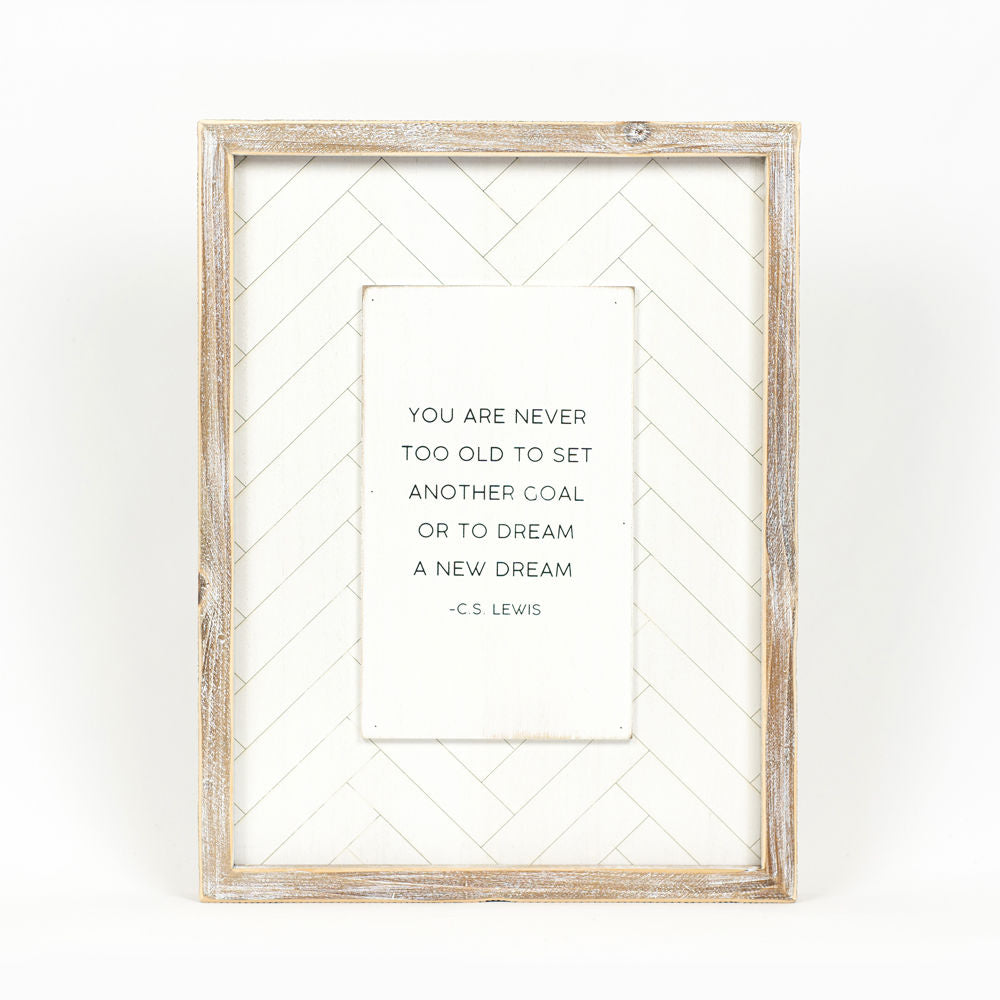 13" x 17" Reversible Wood Frame Sign - Dream and Happen | White and Black
