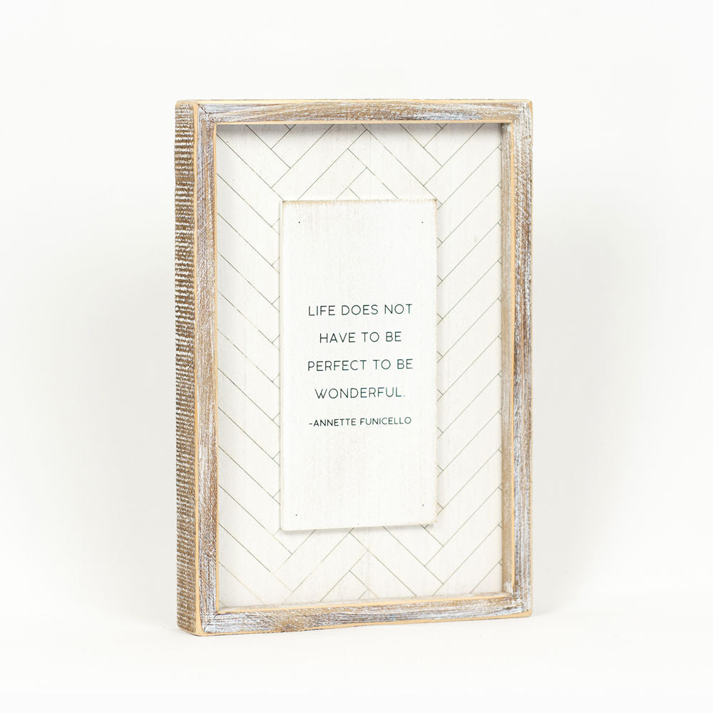 9" x 13" Reversible Wood Framed Hanging Sign - Wonderful and Possible | White and Black