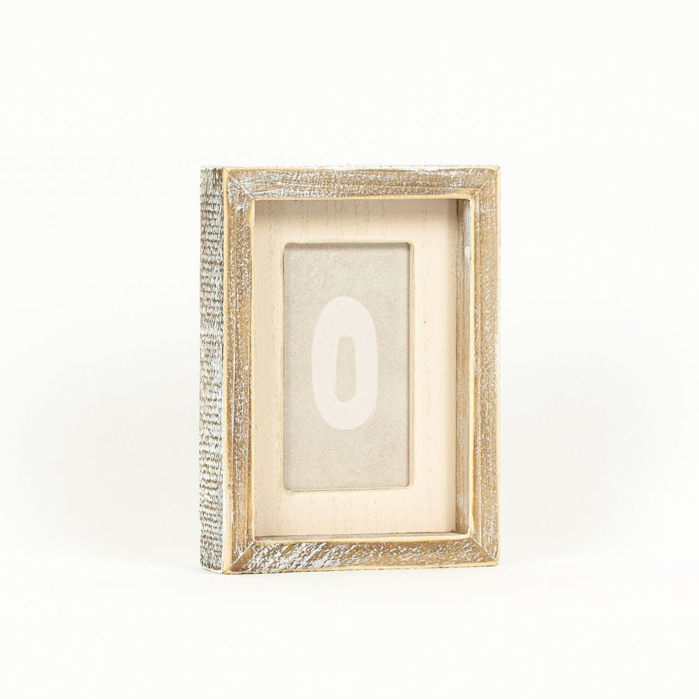 5" x 7" Wood Framed Sign - Circle | Gray and Cream