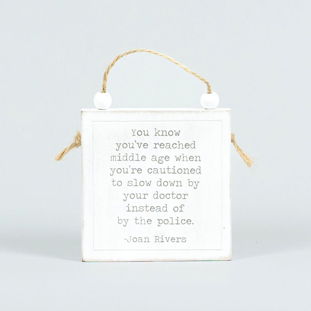 4" Reversible Wood Hanging Sign - Slow and Errands | White and Black