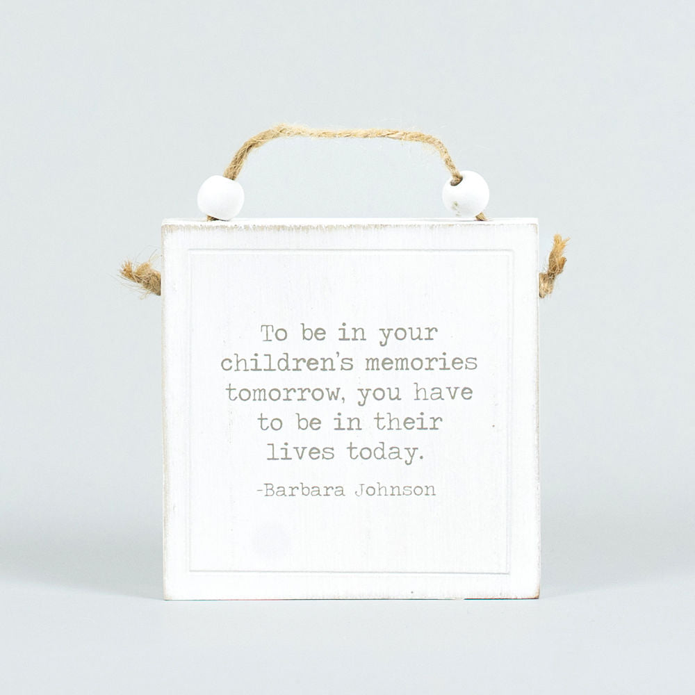 4" Reversible Wood Hanging Sign - Motherhood | White and Black