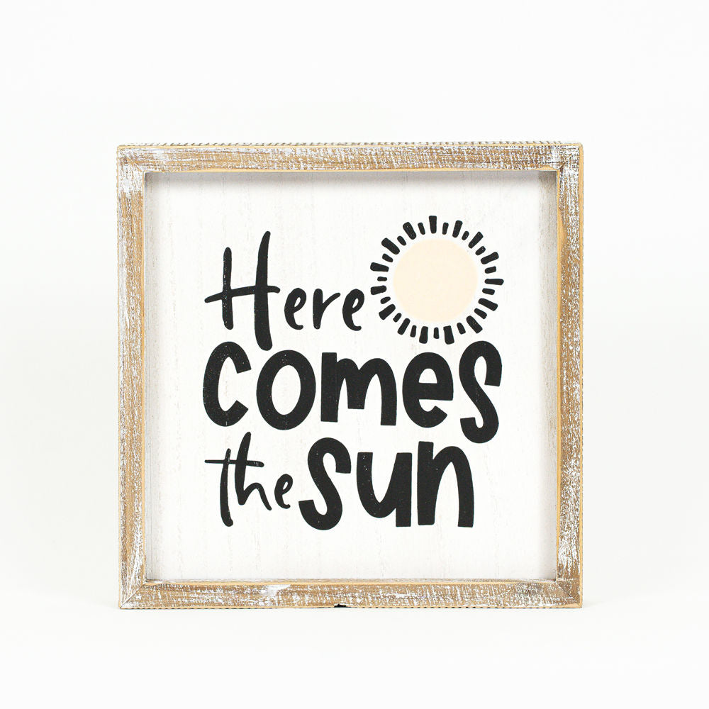 10" Reversible Wood Frame Sign - Sunshine/Sun