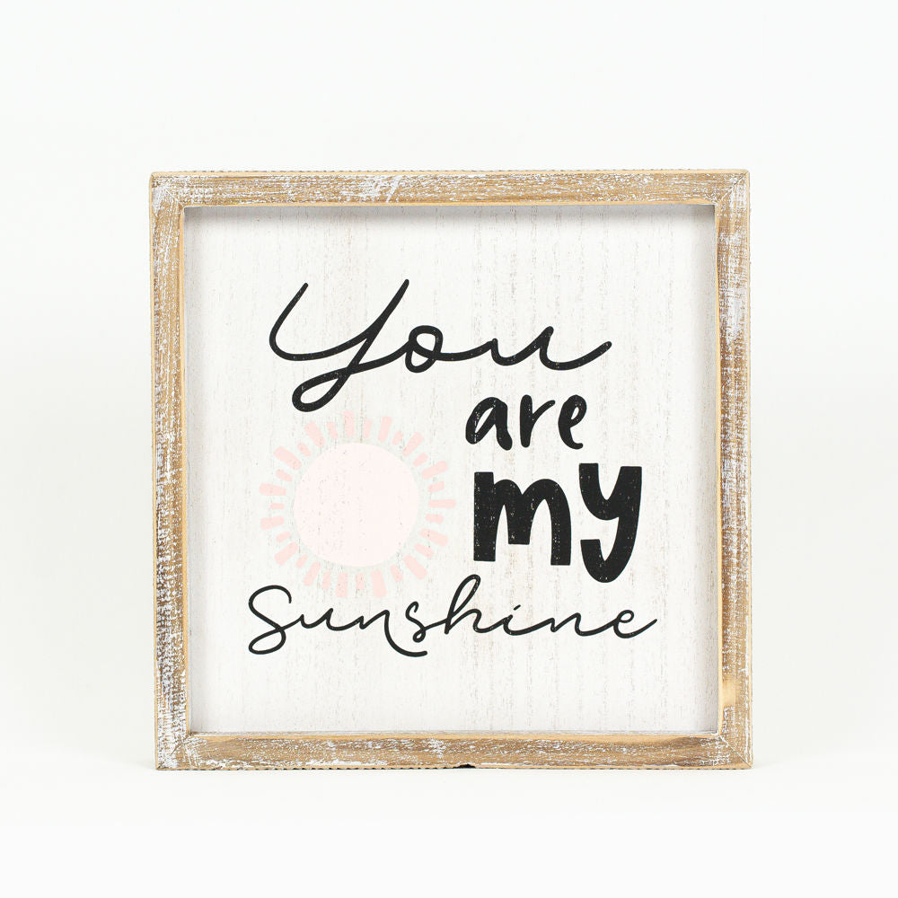 10" Reversible Wood Frame Sign - Sunshine/Sun