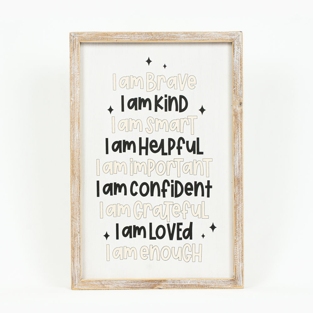 13" x 19" Reversible Wood Frame Sign - Brave/Stars