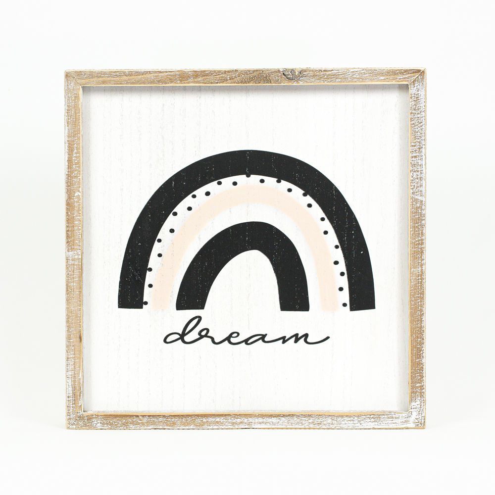 13" Reversible Wood Frame Sign - Dream | Animal Crackers Collection