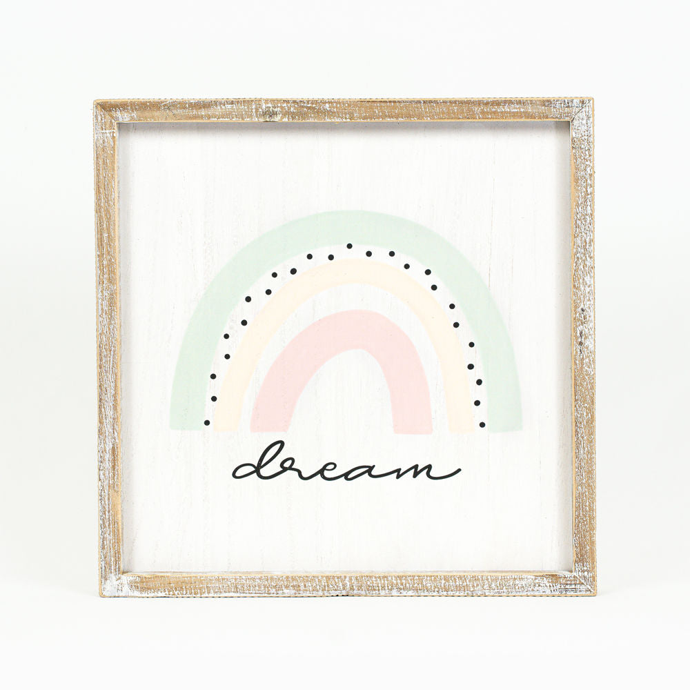 13" Reversible Wood Frame Sign - Dream | Animal Crackers Collection