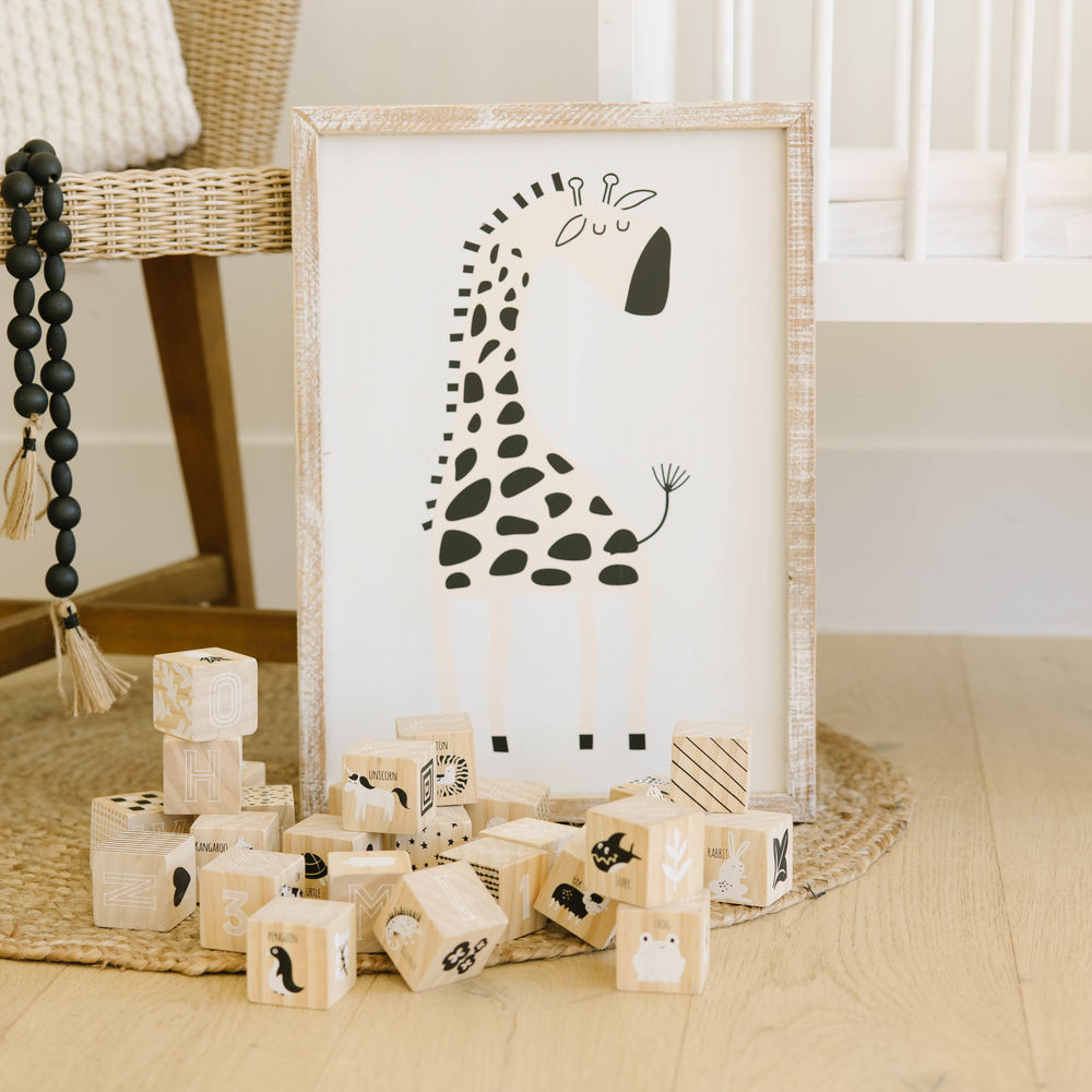 15" x 20" Reversible Wood Frame Sign - Giraffe