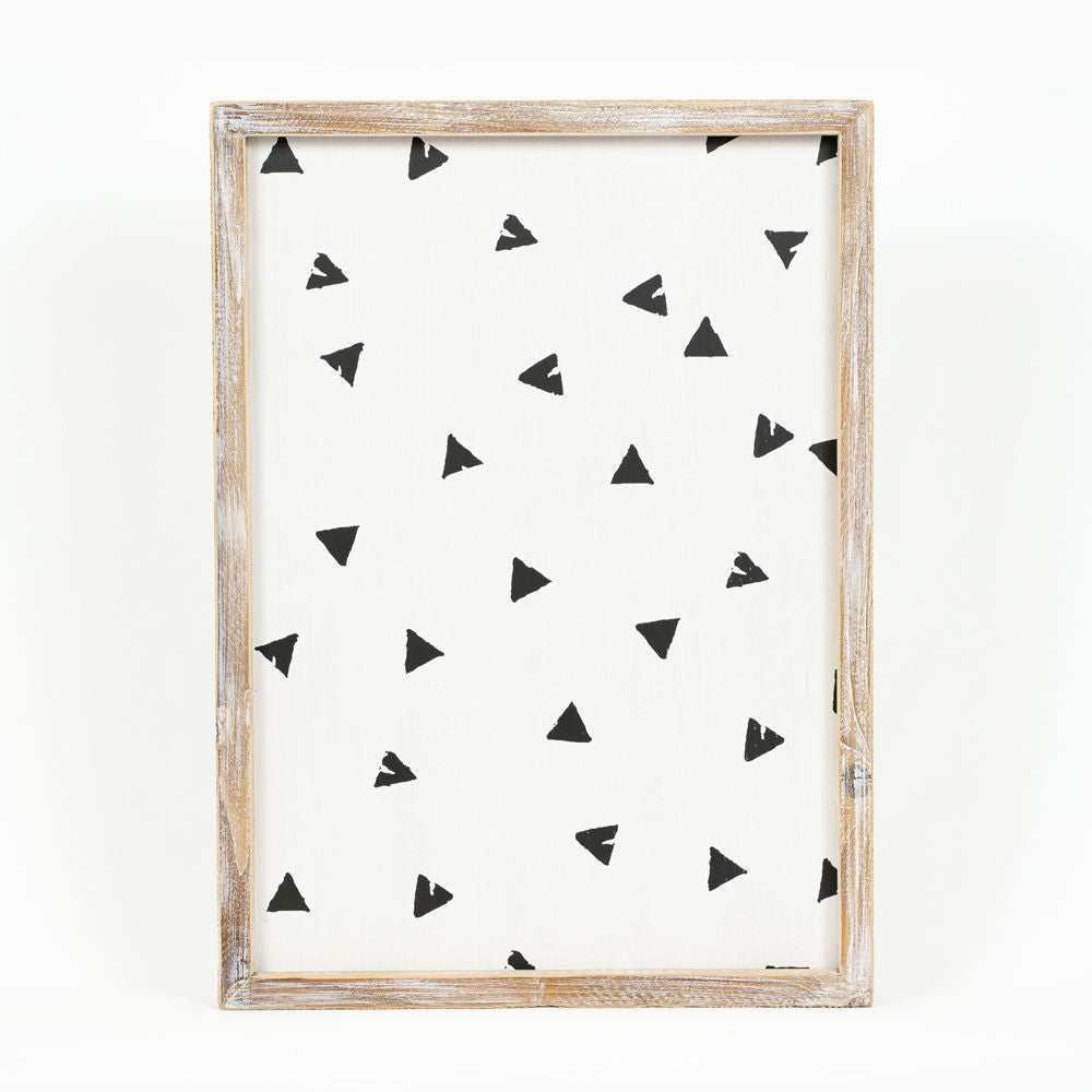 15" x 20" Reversible Wood Frame Sign - Elephant | White, Black and Blue