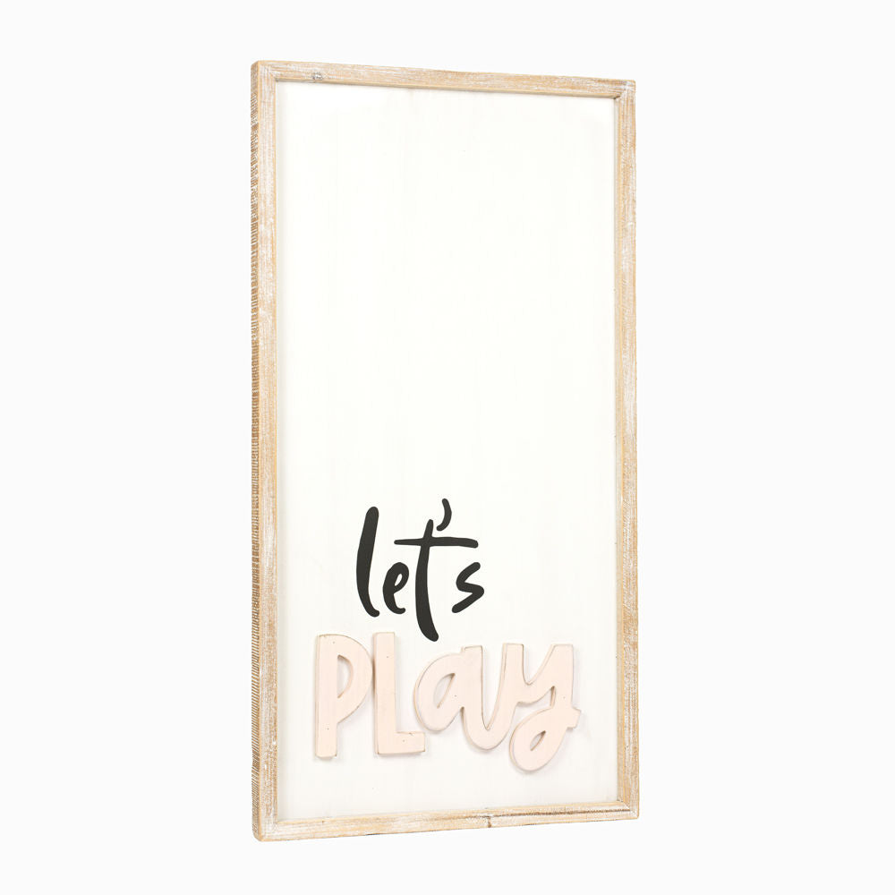 17" x 32" Reversible Wood Frame Sign - Let's Sleep/Let's Play