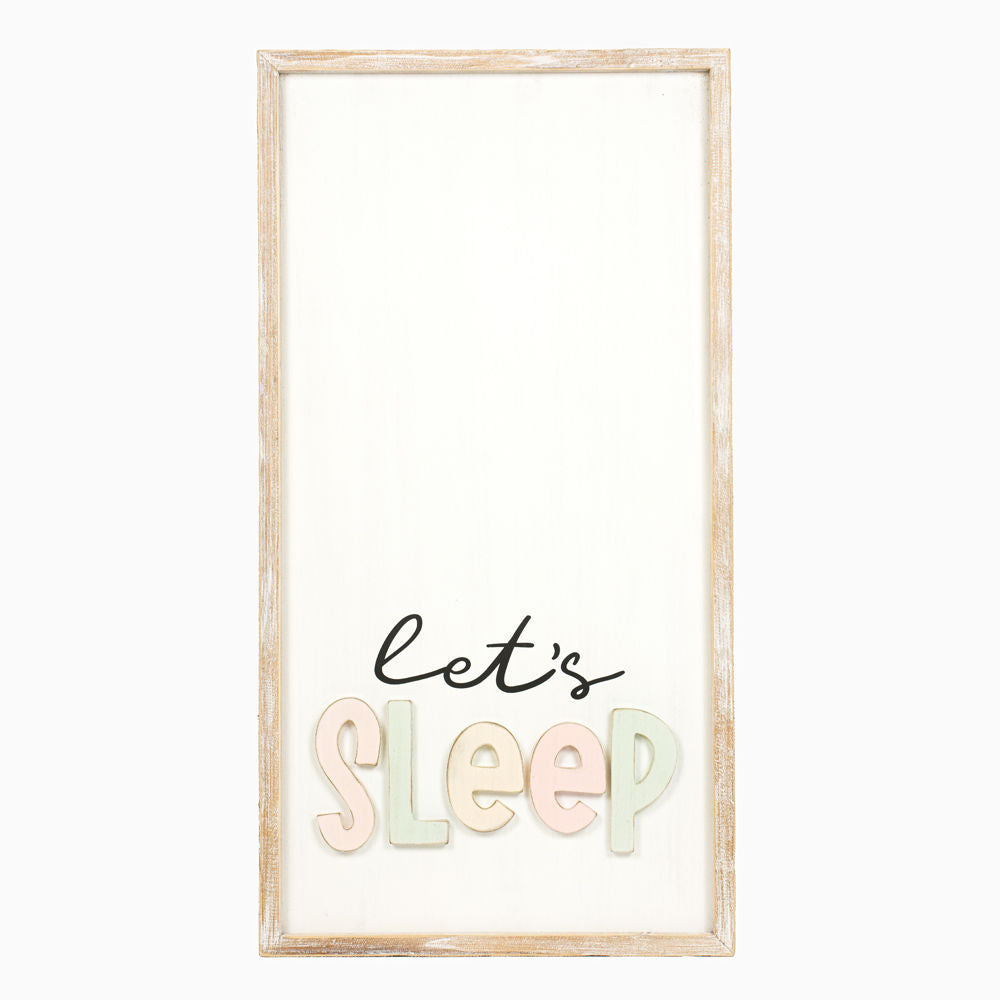17" x 32" Reversible Wood Frame Sign - Let's Sleep/Let's Play