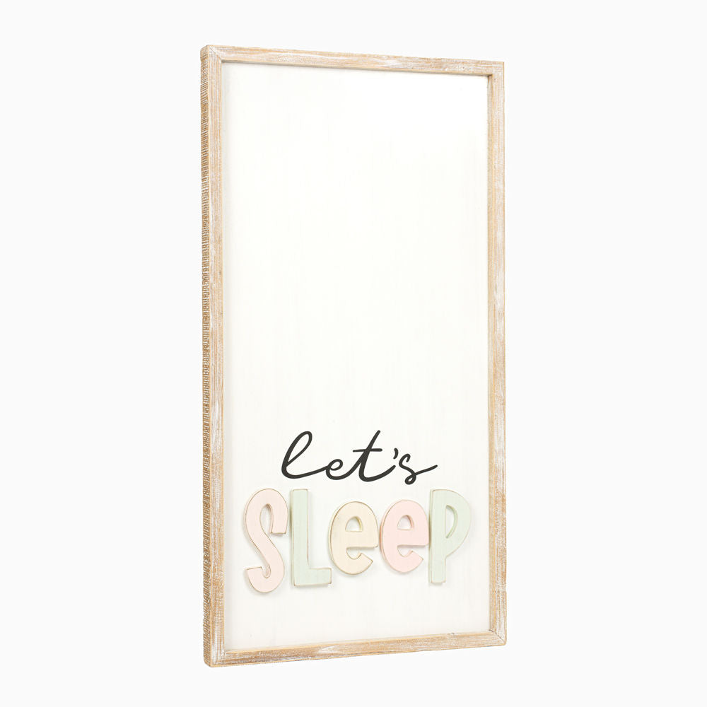 17" x 32" Reversible Wood Frame Sign - Let's Sleep/Let's Play