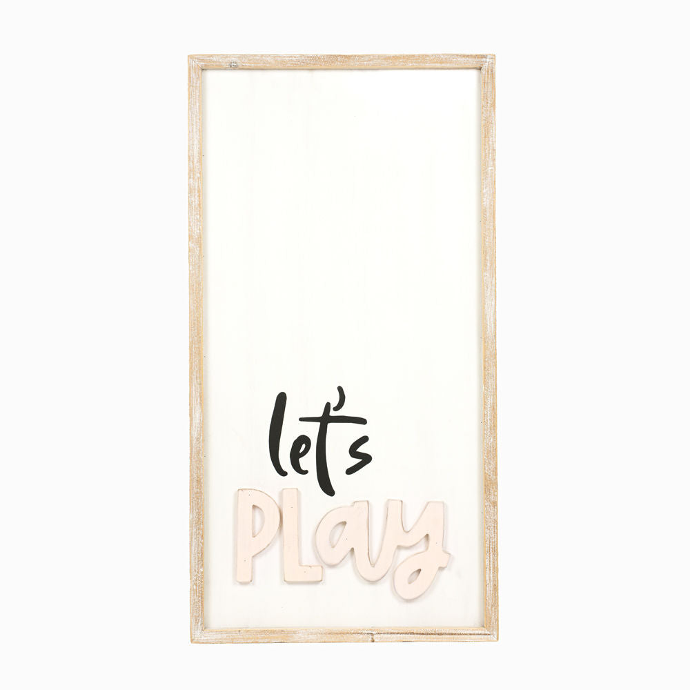 17" x 32" Reversible Wood Frame Sign - Let's Sleep/Let's Play