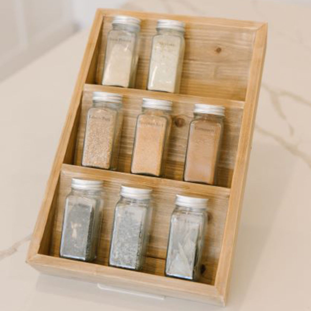 10" x 16" Wood Spice Rack Organizer - Natural