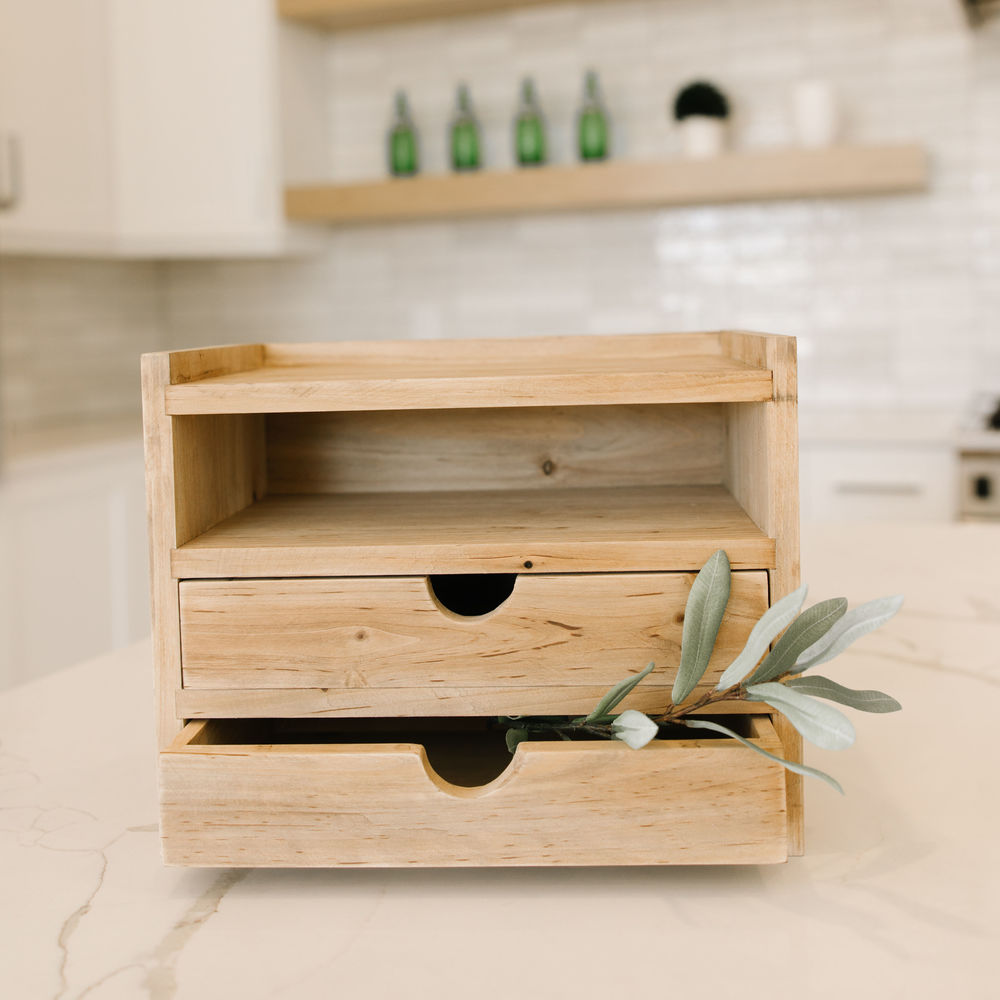 13" x 10" Wood Desk Drawer - Natural | Organization Collection