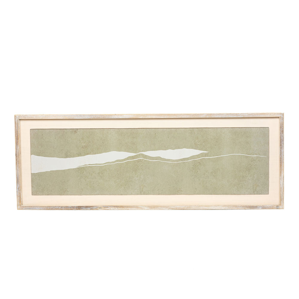 Plateau wood framed wall art in cream and gray.