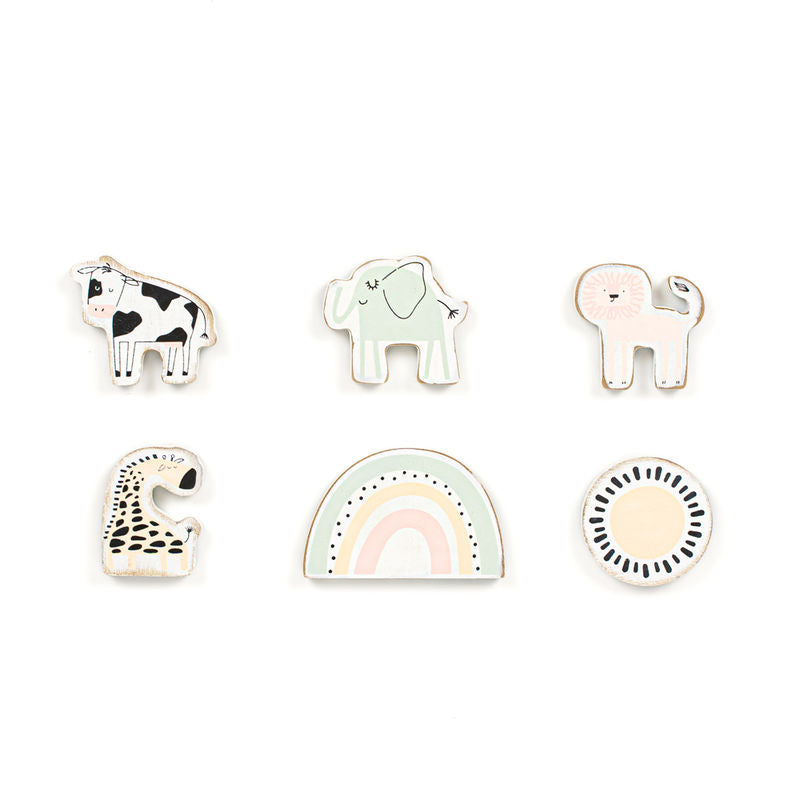 2.75" X 1.75" X .25" Wood Shapes Set Of 6 (Baby) Multicolor