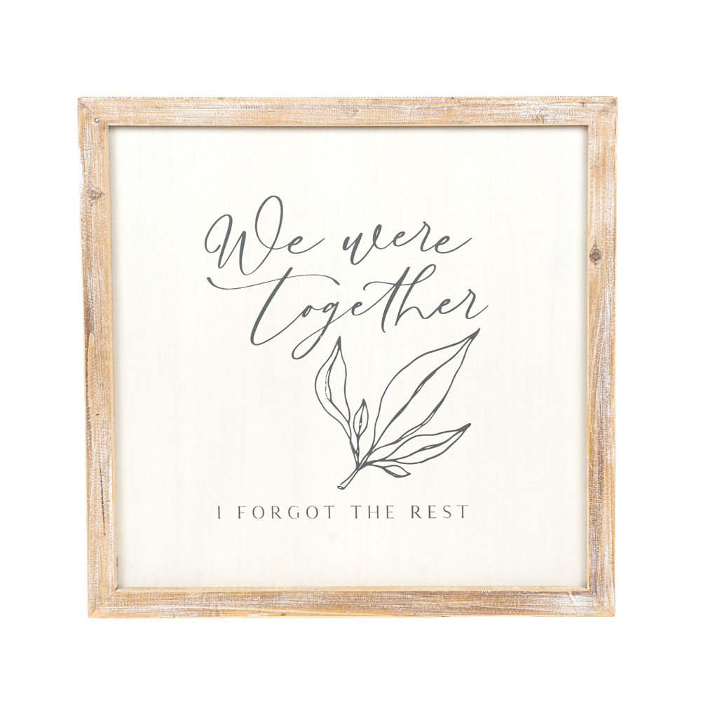 26" Reversible Wood Framed Sign - Love Story | White and Grey