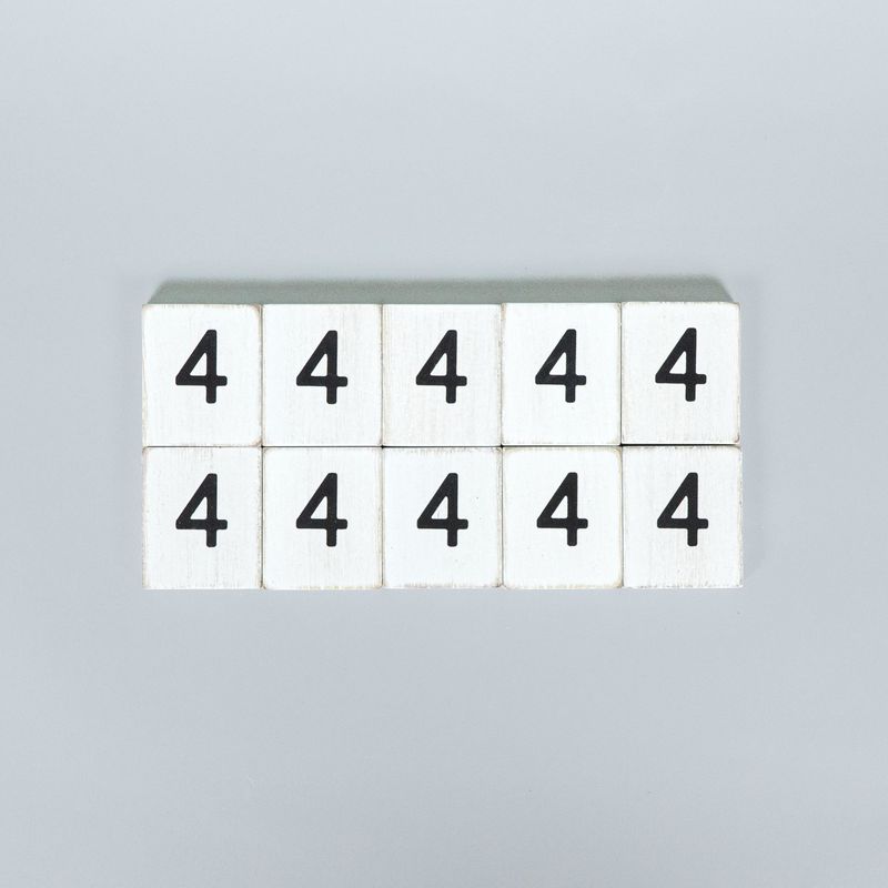 1.5" X 1.75" X .25" Wood Letter Tile Set of 10 (4) White/Black