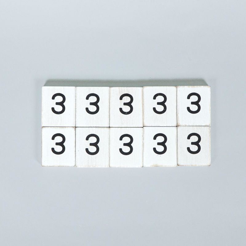 1.5" X 1.75" X .25" Wood Letter Tile Set of 10 (3) White/Black