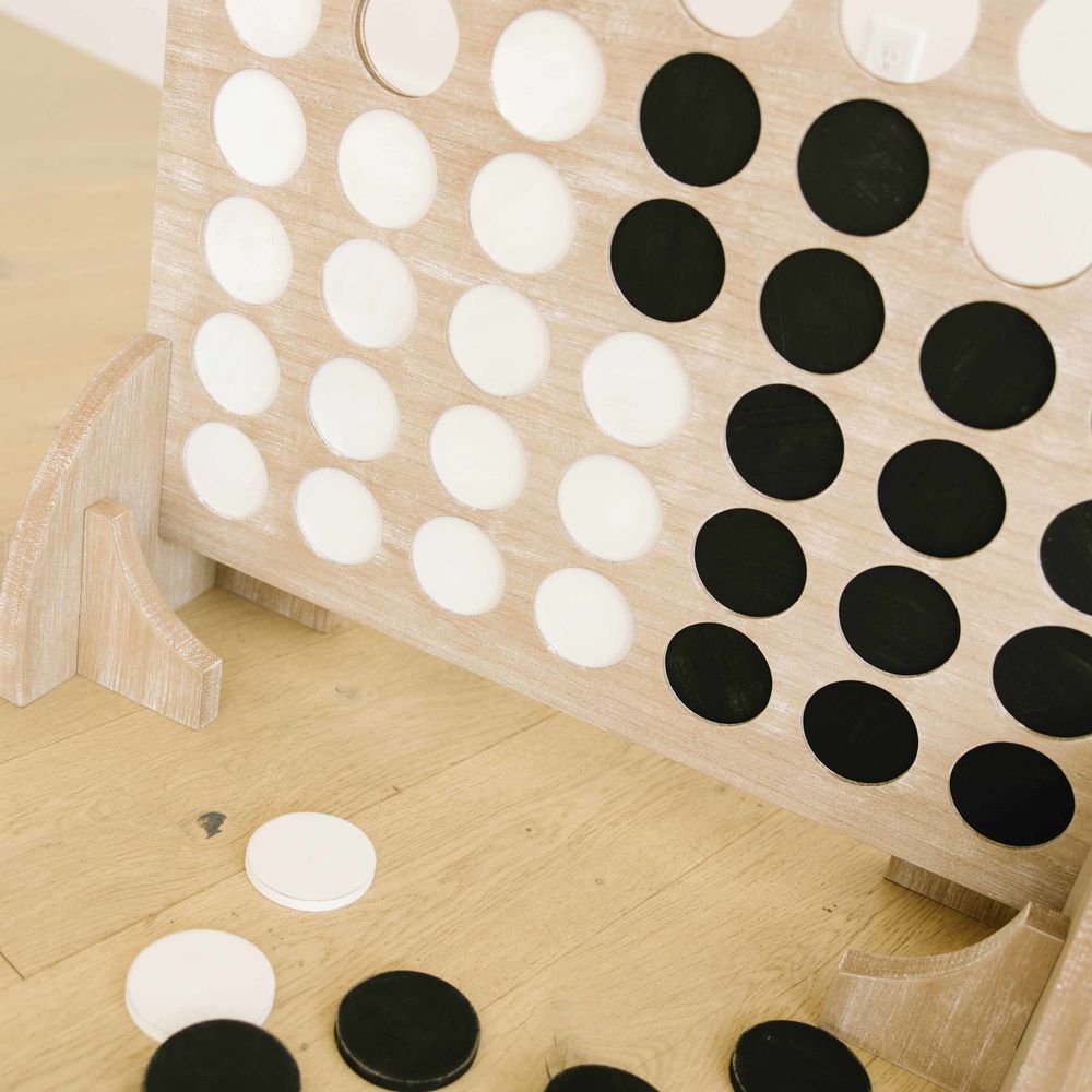 40" Oversized Wood Four in a Row Game - Multicolor | Includes 42 Pieces