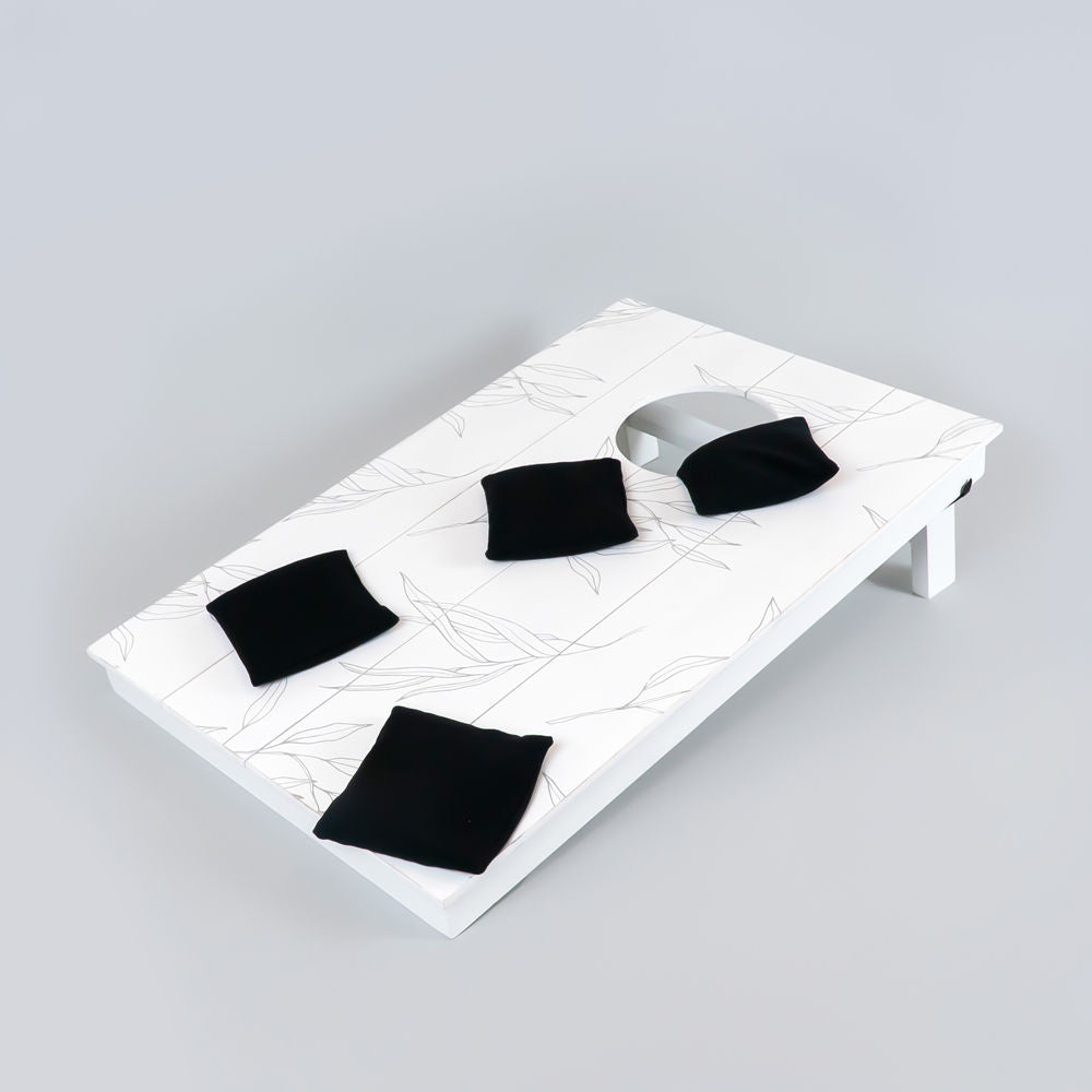 31" Wood Cornhole Game Board Set - Black and White