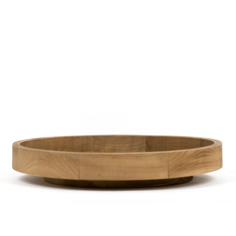 17" Wood Spin Tray - Natural and Black