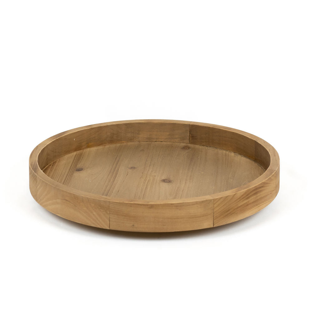 17" Wood Spin Tray - Natural and Black