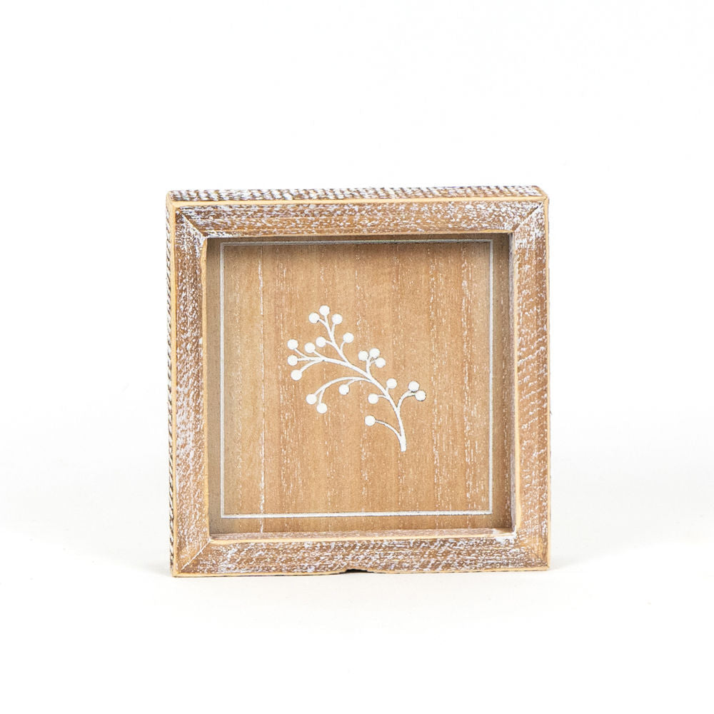 6" Reversible Wood Frame Sign - Best Stepdad Ever/Flower | Neutral | Father's Day Collection