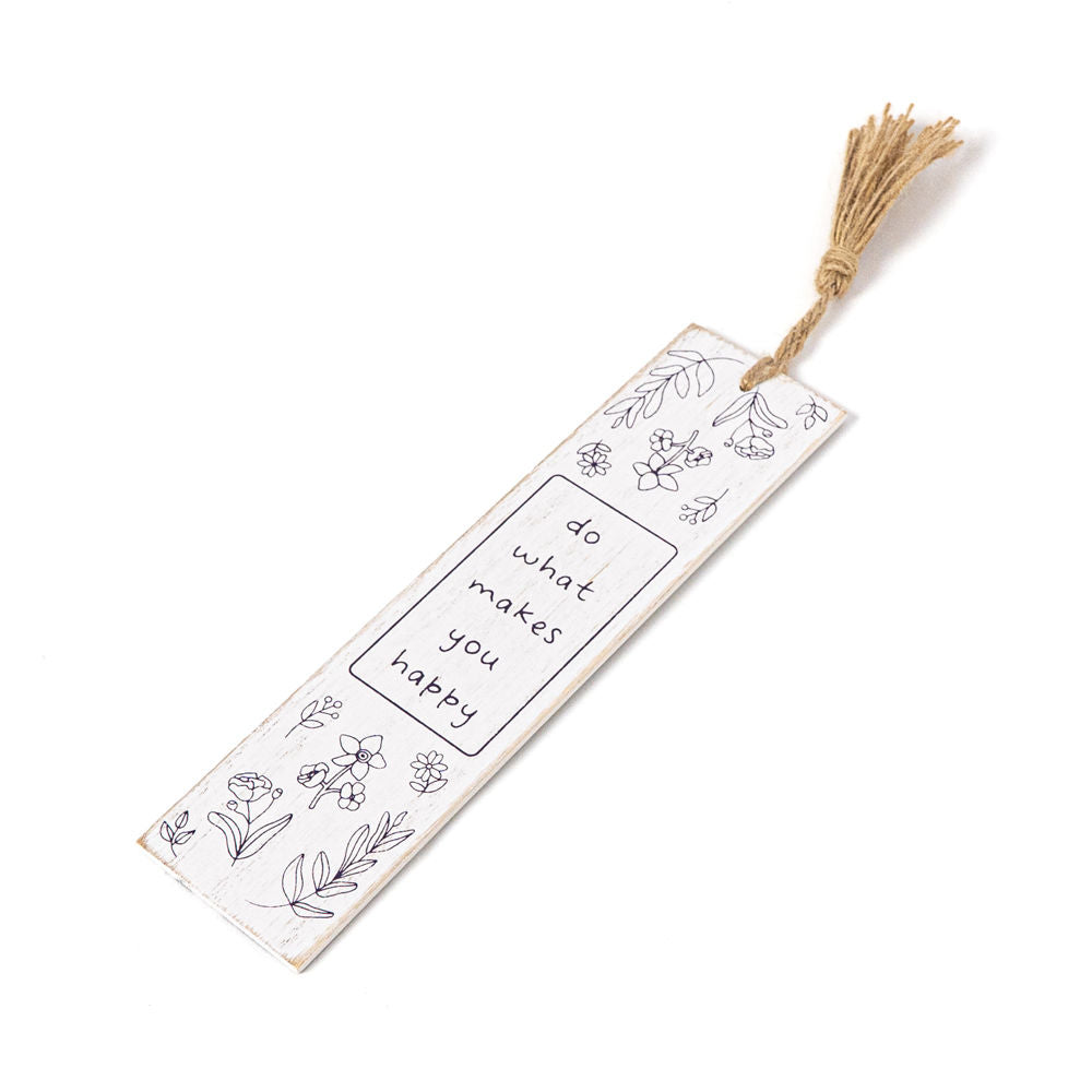 8" Reversible Wood Bookmark with Tassel - Do What Makes You Happy