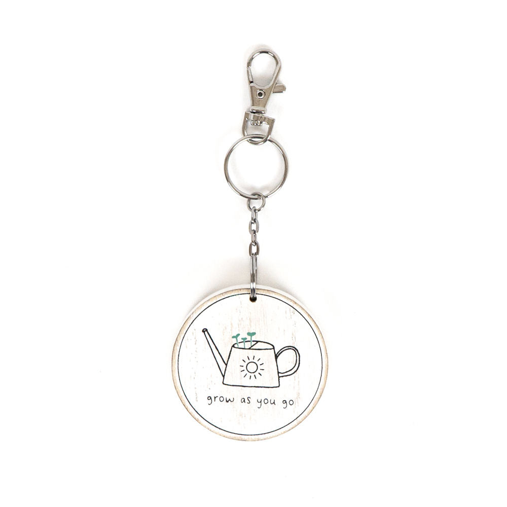 2" Reversible Wood Keychain - You Are Enough/Grow As You Go