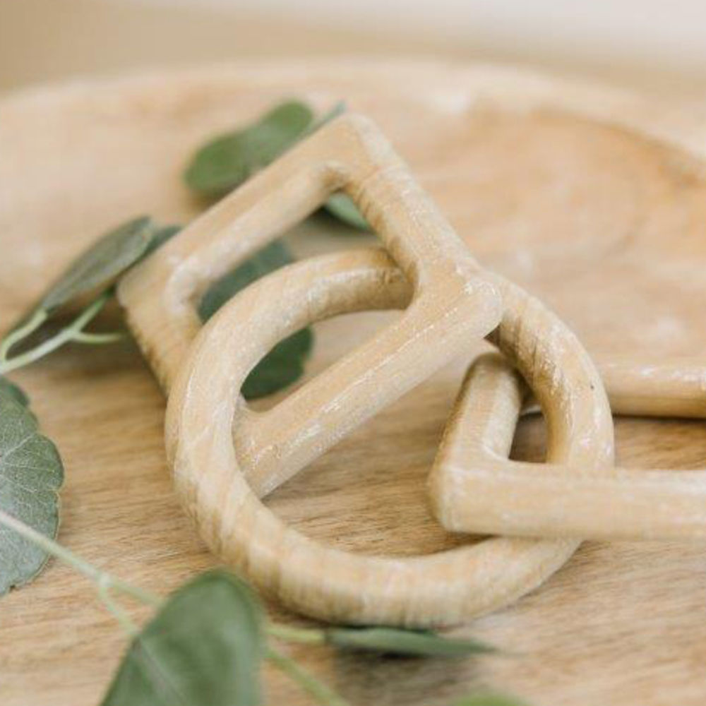 11" Wood Links - Square and Circle | Natural