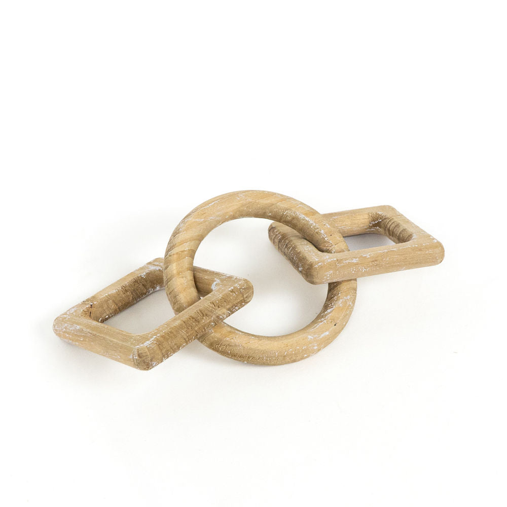11" Wood Links - Square and Circle | Natural