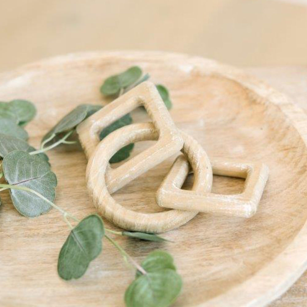11" Wood Links - Square and Circle | Natural
