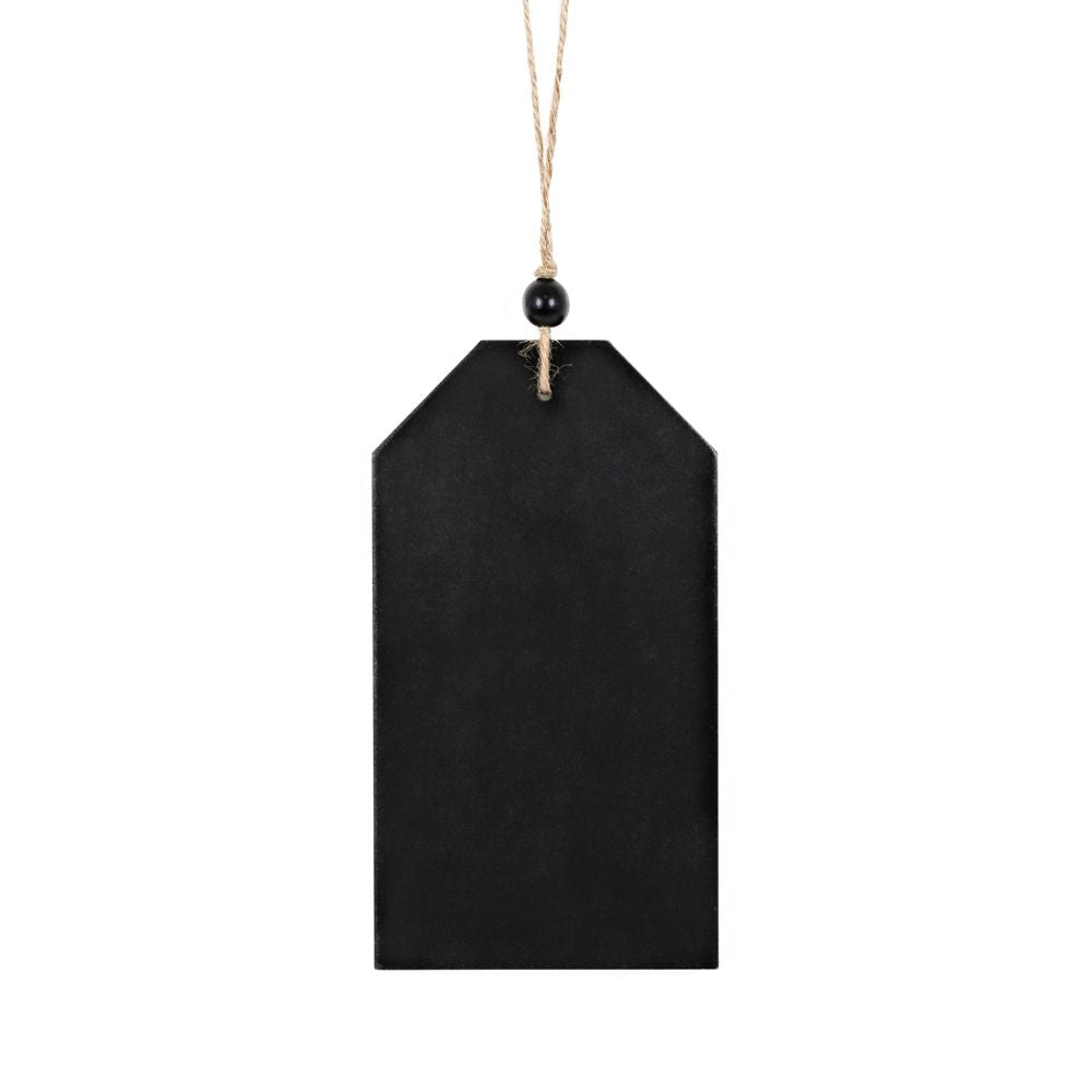 10" Wood Hanging Chalkboard Tile with Bead - Black