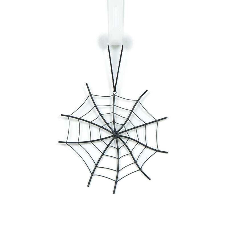 8" X 7.75" X .15" Metal Ornament (Spider Web) Black