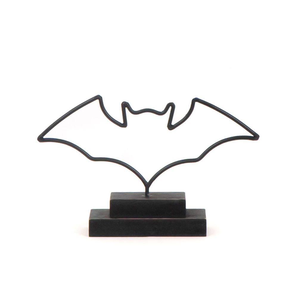 7.75" Metal Cutout on Stand - Bat | Black