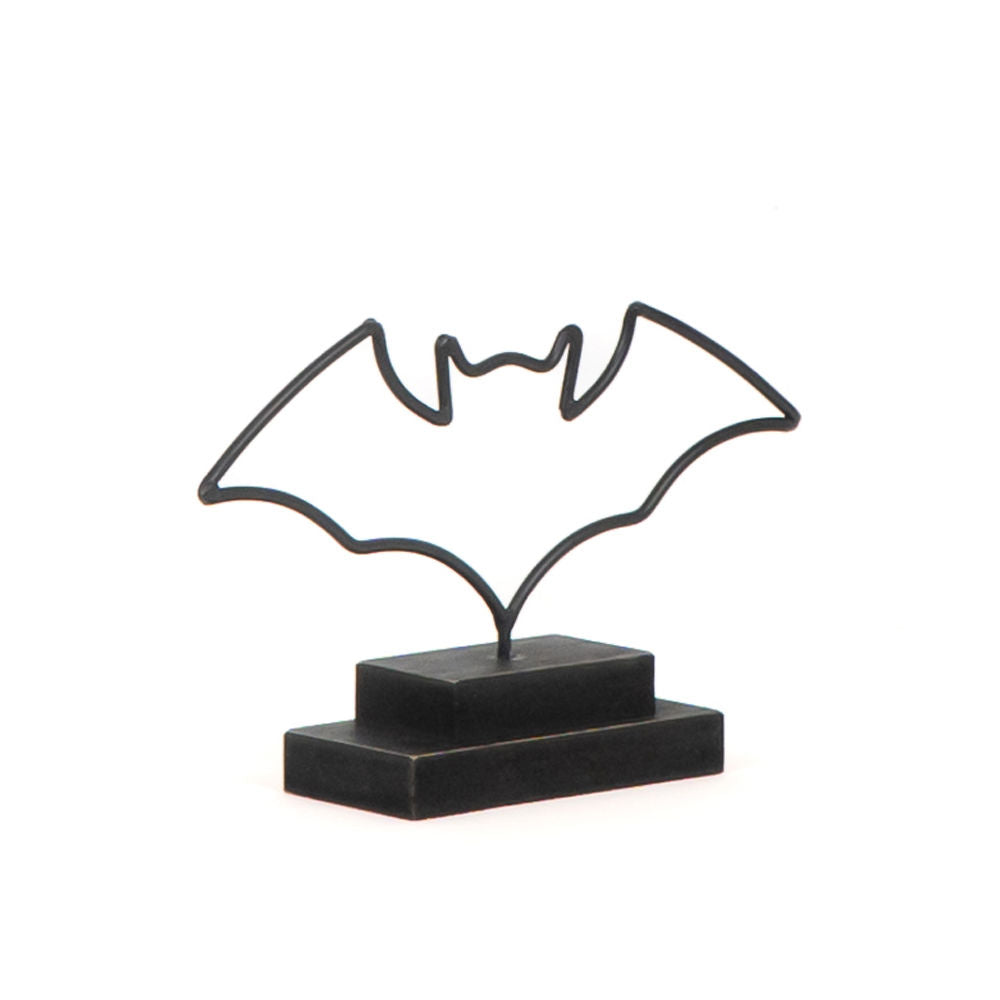 7.75" Metal Cutout on Stand - Bat | Black