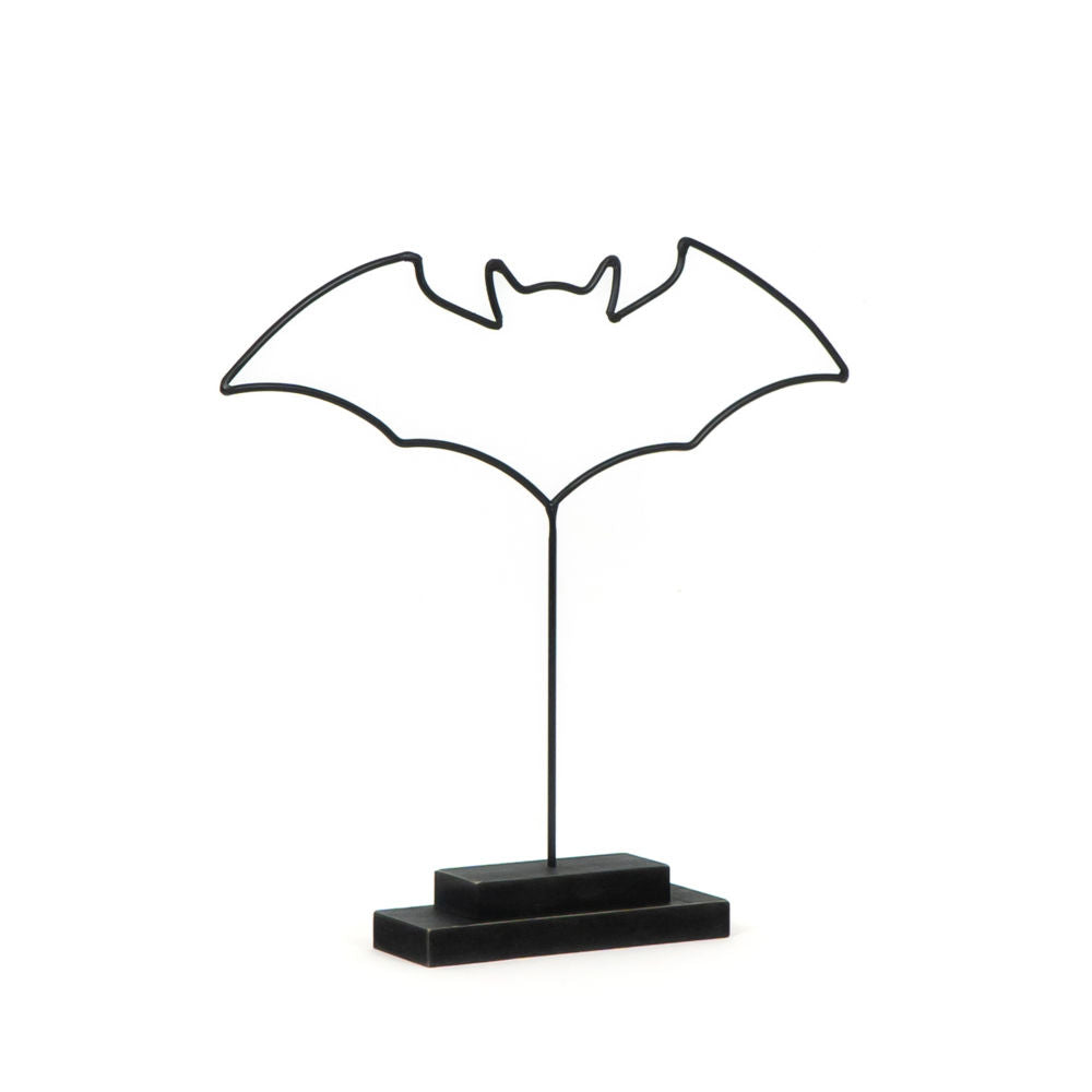 12" Metal Cutout on Stand - Bat | Black