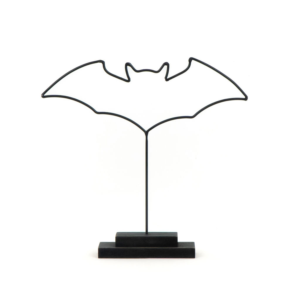 12" Metal Cutout on Stand - Bat | Black