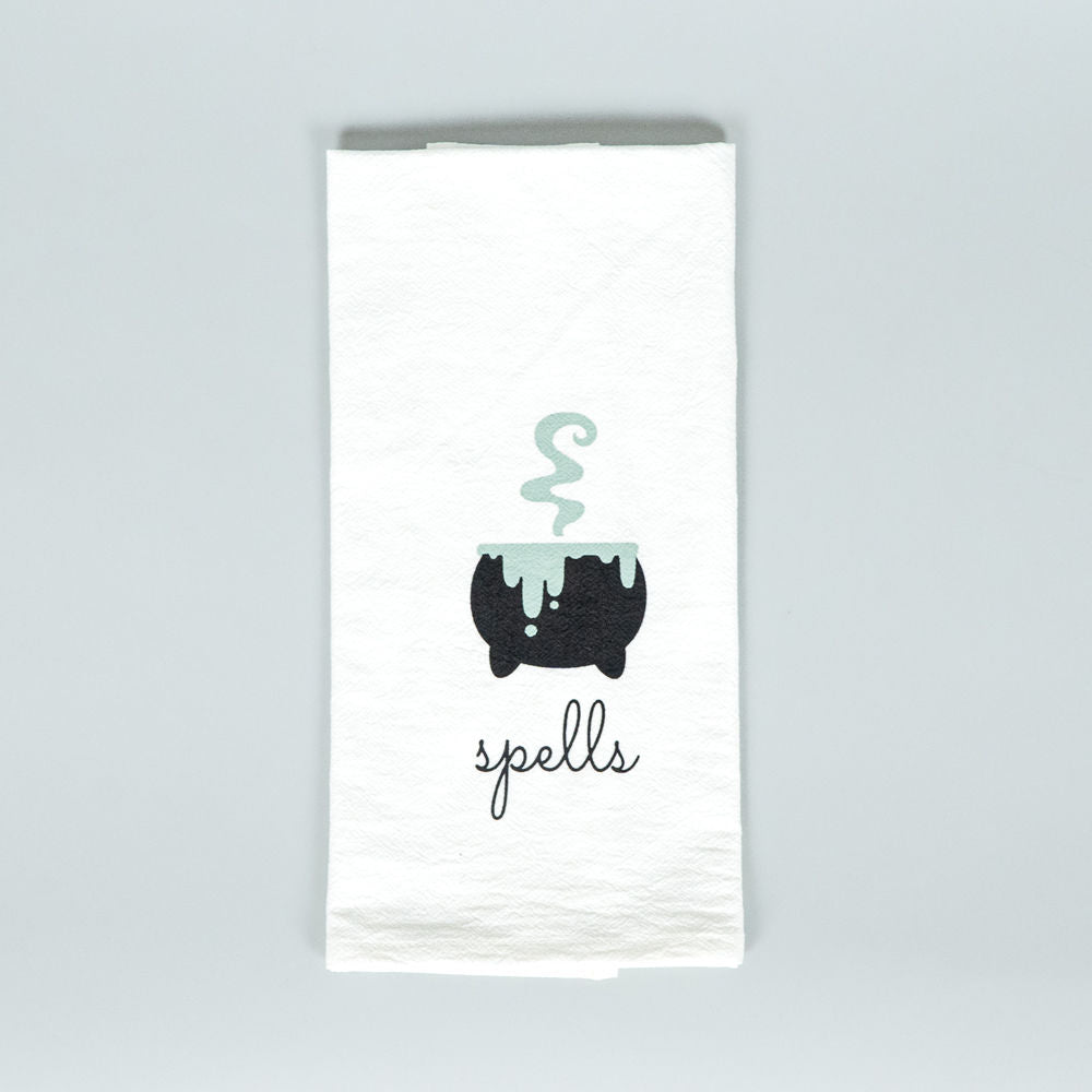 15" x 24" Tea Towel Set - Spell and Stripes | Black and White (Set of 2)