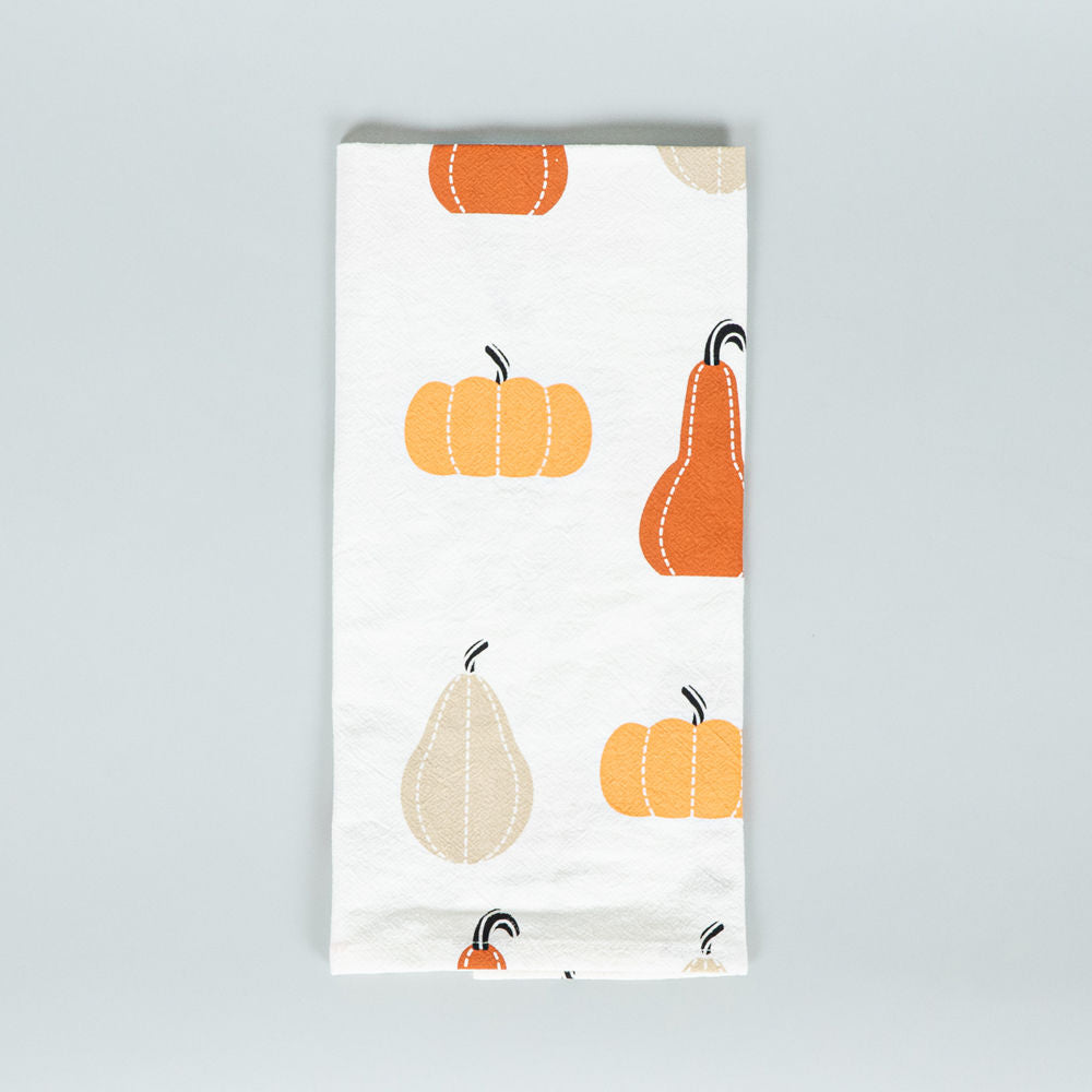15" x 24" Tea Towel Set - Hello Fall and Pumpkins (Set of 2)