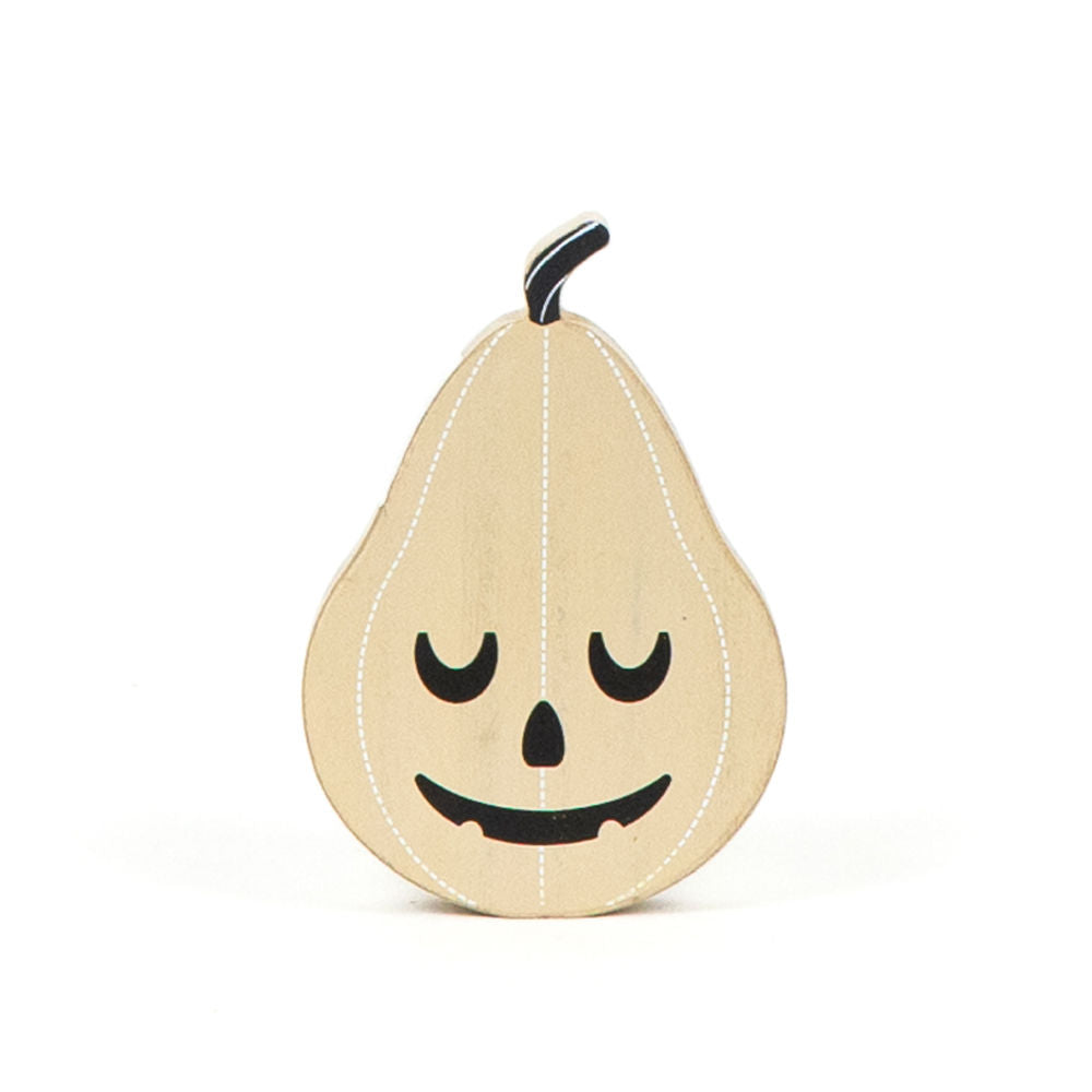 6" Reversible Wood Cutout - Pumpkin | Brown and Black | Sweet and Spooky