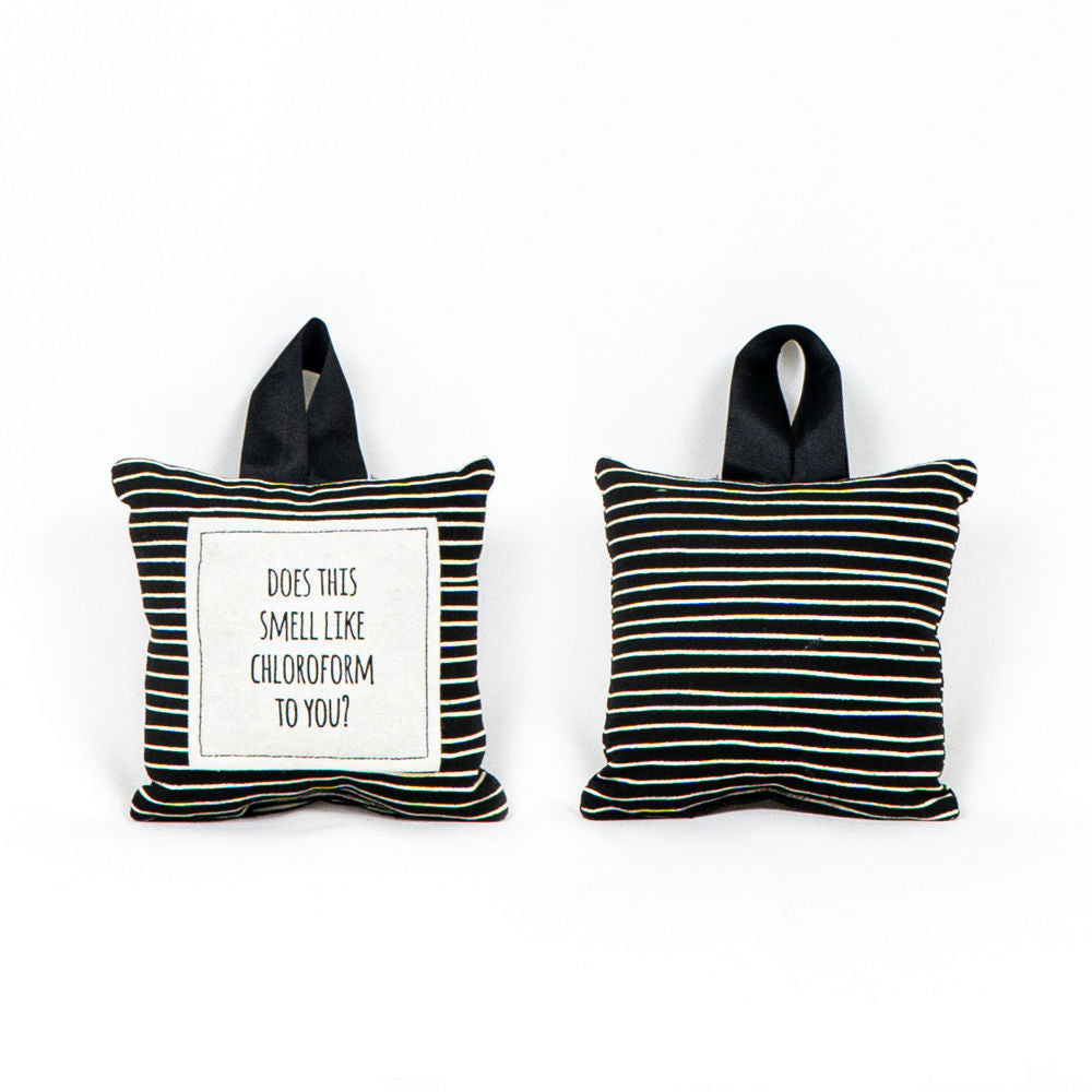 5.25" Hanging Pillow - Chloroform | Black and White