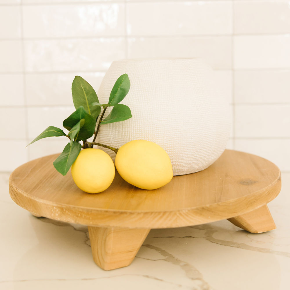 15" Round Wood Riser - Natural
