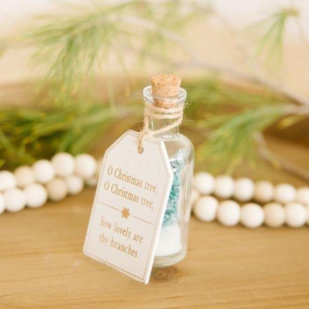 4" Wood Tag and Keepsake Container - Tree